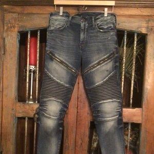 TRUE RELIGION Relaxed Skinny MOTO JEAN BLUE 30